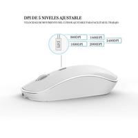 Hiszpania układ/bezprzewodowa klawiatura i mysz połączenie, stabilne połączenie 2.4ghz, portablesilent klawiatura i mysz srebrzysty biały. 4